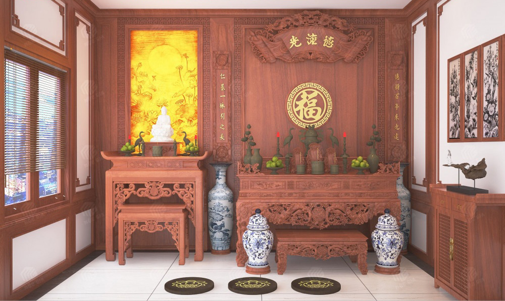 Những lưu ý trong nguyên tắc đặt bàn thờ Phật và gia tiên