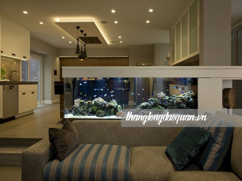 Bể cá trong phòng khách hợp phong thủy