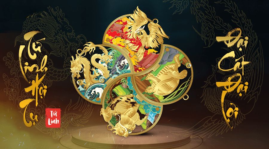 Tứ linh gồm 4 linh vật bao: “Long - Lân - Quy - Phụng